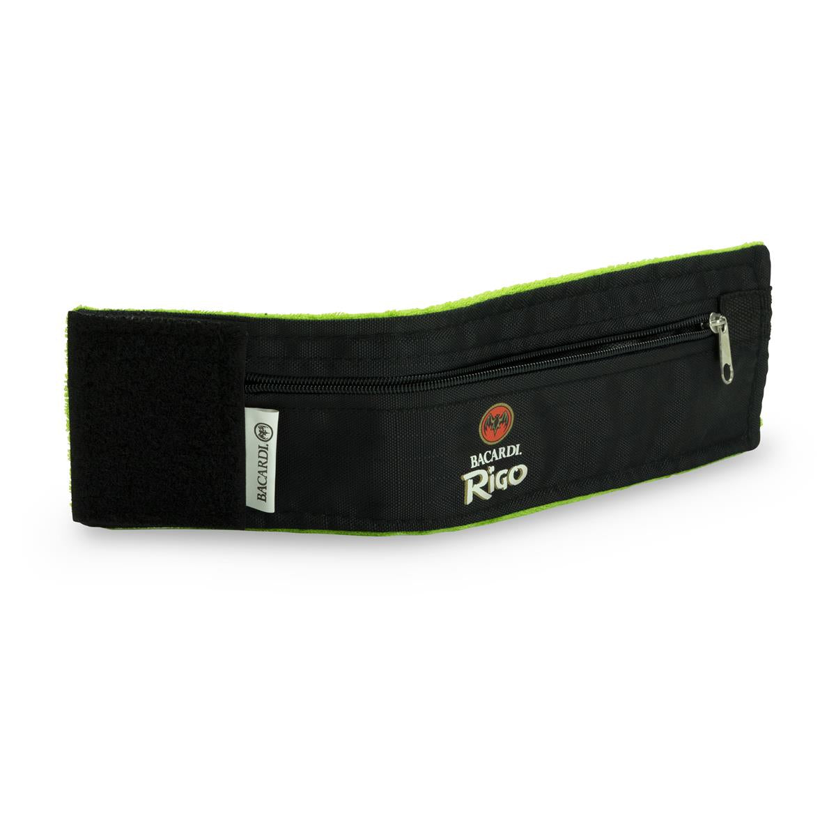 1 Bacardi Rum Geldbeutel Armbinde mit Reisverschluss "Rigo" Schwarz/Grün neu – Ansicht 4