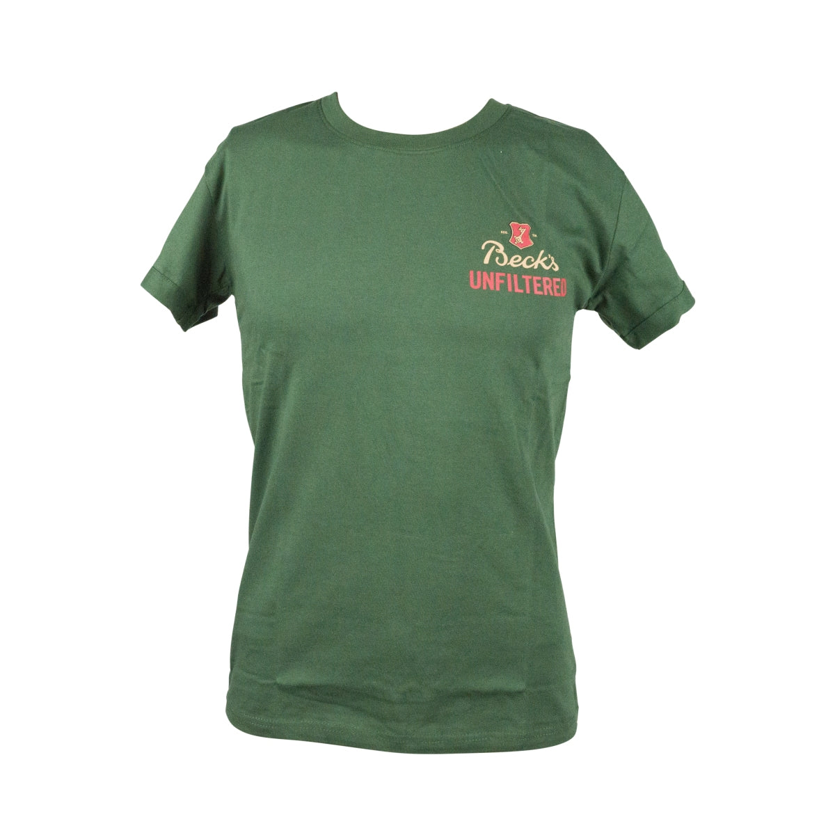 1 Becks Bier T-Shirt Größe M "Unfiltered" Grün Baumwolle neu