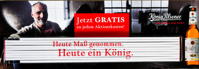1 König Pilsener Bier Meterstab Zollstock, weiß, "Heute Maß genommen" neu