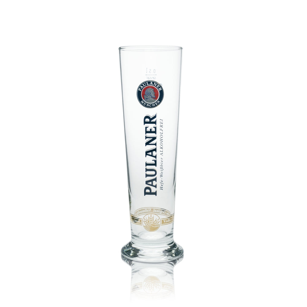 1 Paulaner Bier Glas 0,5l Weißbierglas Vertikales Logo "Alkoholfrei" Rastal neu