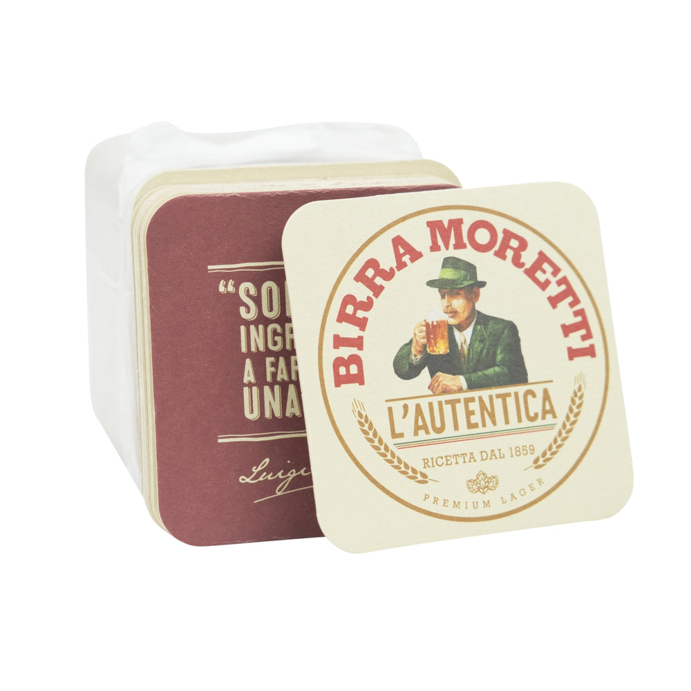 100x Birra Moretti Bierdeckel Untersetze Coaster Filz Gläser Italien Beer Bar