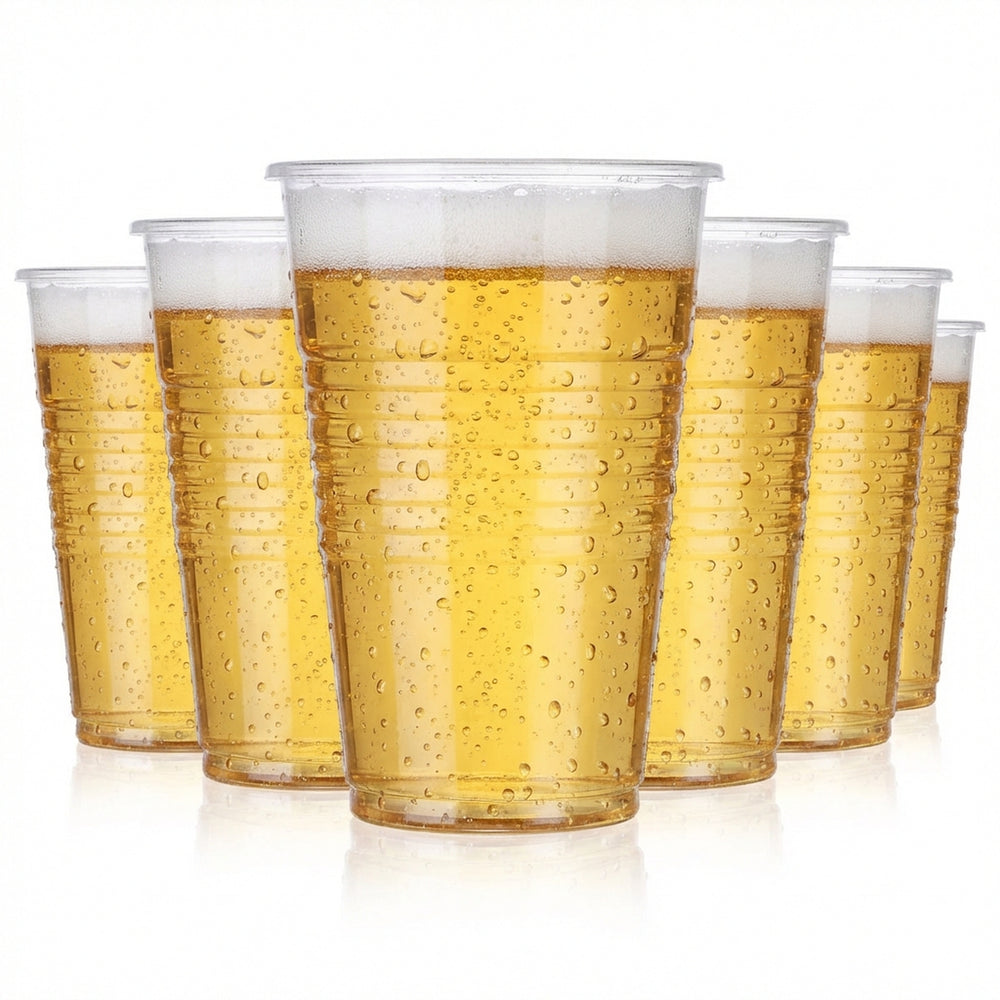 100x Einwegbecher Set 0,2l Plastik Kunststoff Glas Eco Line Gläser Party Cup