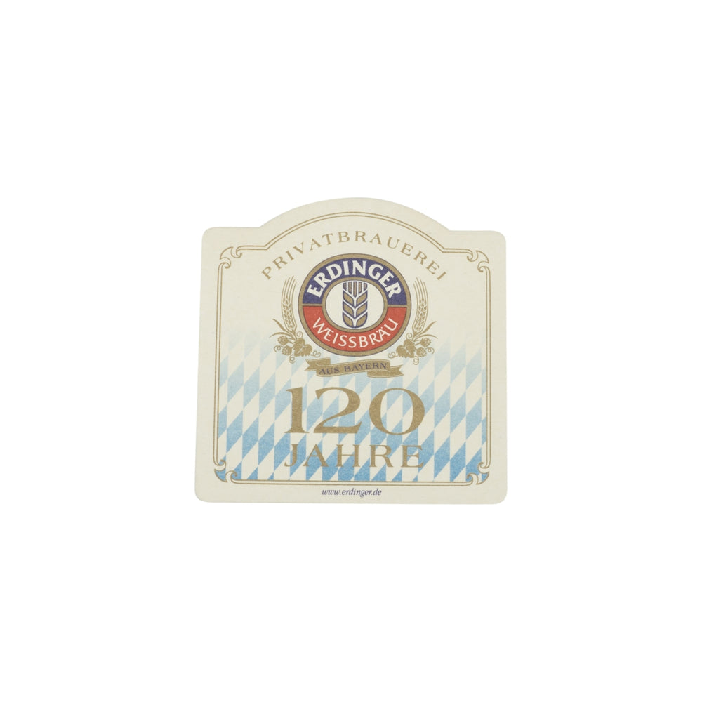 100x Erdinger Bier Bierdeckel 10x10cm 120 Jahre Untersetzer Glas Bierfilz Beer