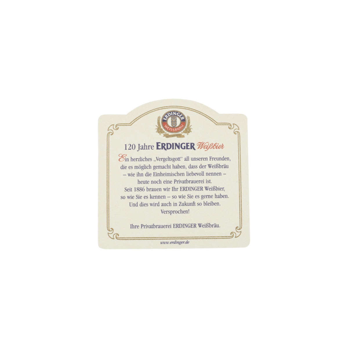 100x Erdinger Bier Bierdeckel 10x10cm 120 Jahre Untersetzer Glas Bierfilz Beer – Ansicht 2