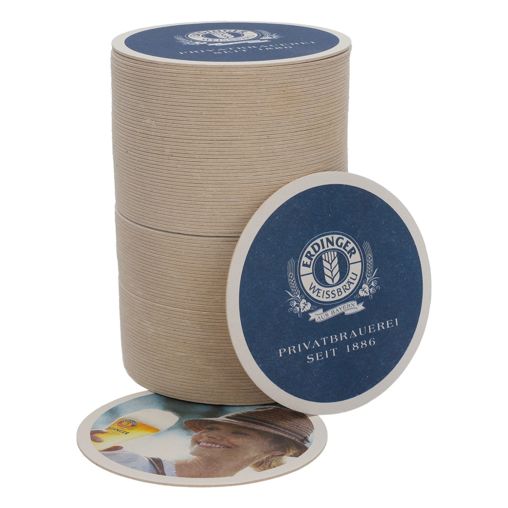 100x Erdinger Weissbräu Bier Bierdeckel Untersetzer Pappuntersetzer Glasuntersetzter 10,5 cm Durchmesser