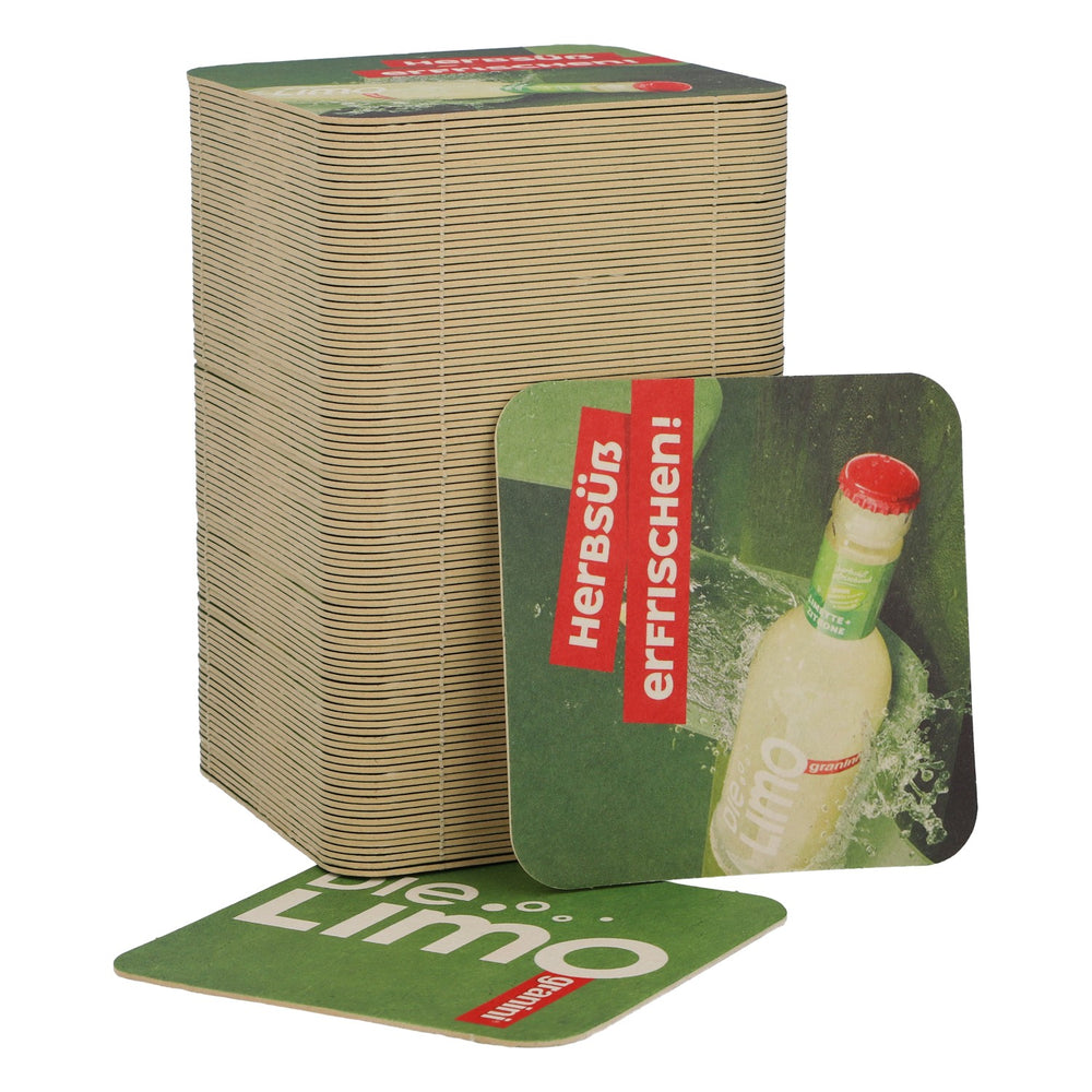 100x Granini Softdrink Bierdeckel Untersetzer Glasuntersetzer Barzubehör "Die Limo" Grün