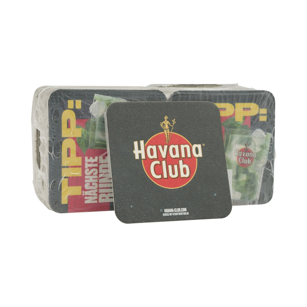 100x Havana Club Rum Untersetzer Bierdeckel Schwarz 9x9cm Mojito Bierfilz Glas