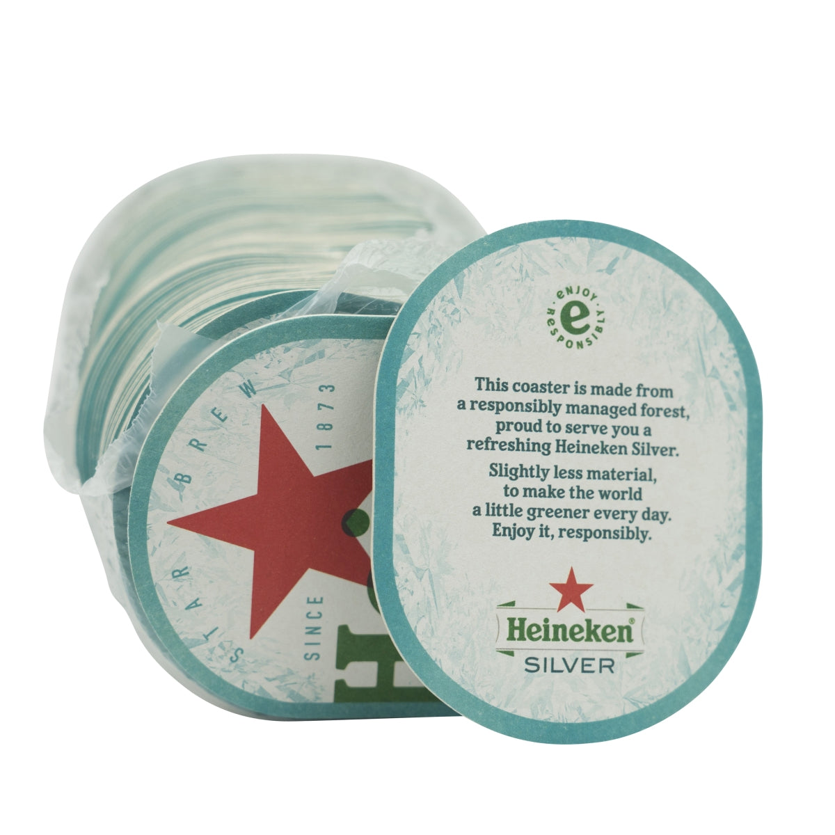 100x Heineken Bierdeckel Untersetzer Coaster Filz Gläser Silver Brouwerij Beer – Ansicht 2