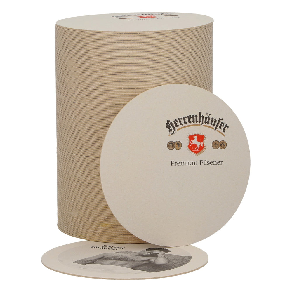 100x Herrenhäufer Bierdeckel Erst mal ein Herry!