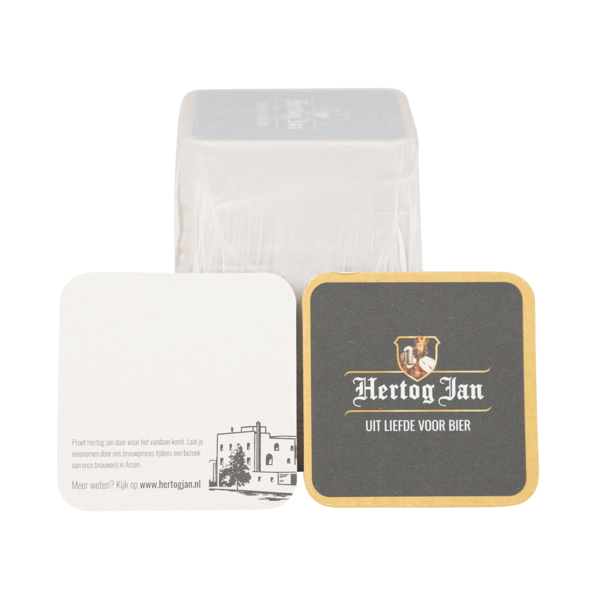 100x Hertog Jan Bierdeckel Untersetzer Quadratisch 9x9cm Coaster Tropfschutz