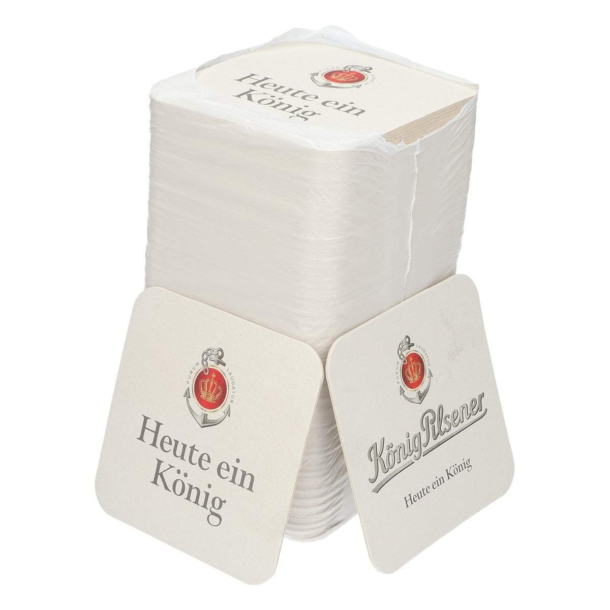 100x König Pilsener Untersetzer Bierdeckel 9x9 cm Tropfschutz Gläser Flaschen