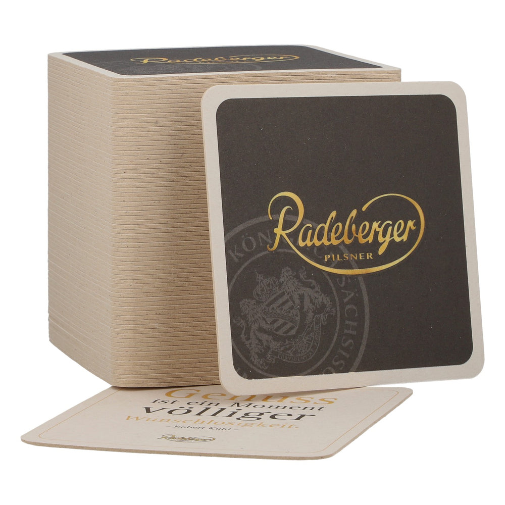 100x Radeberger Bierdeckel Pilsner verschiedene Zitate blau-weiß