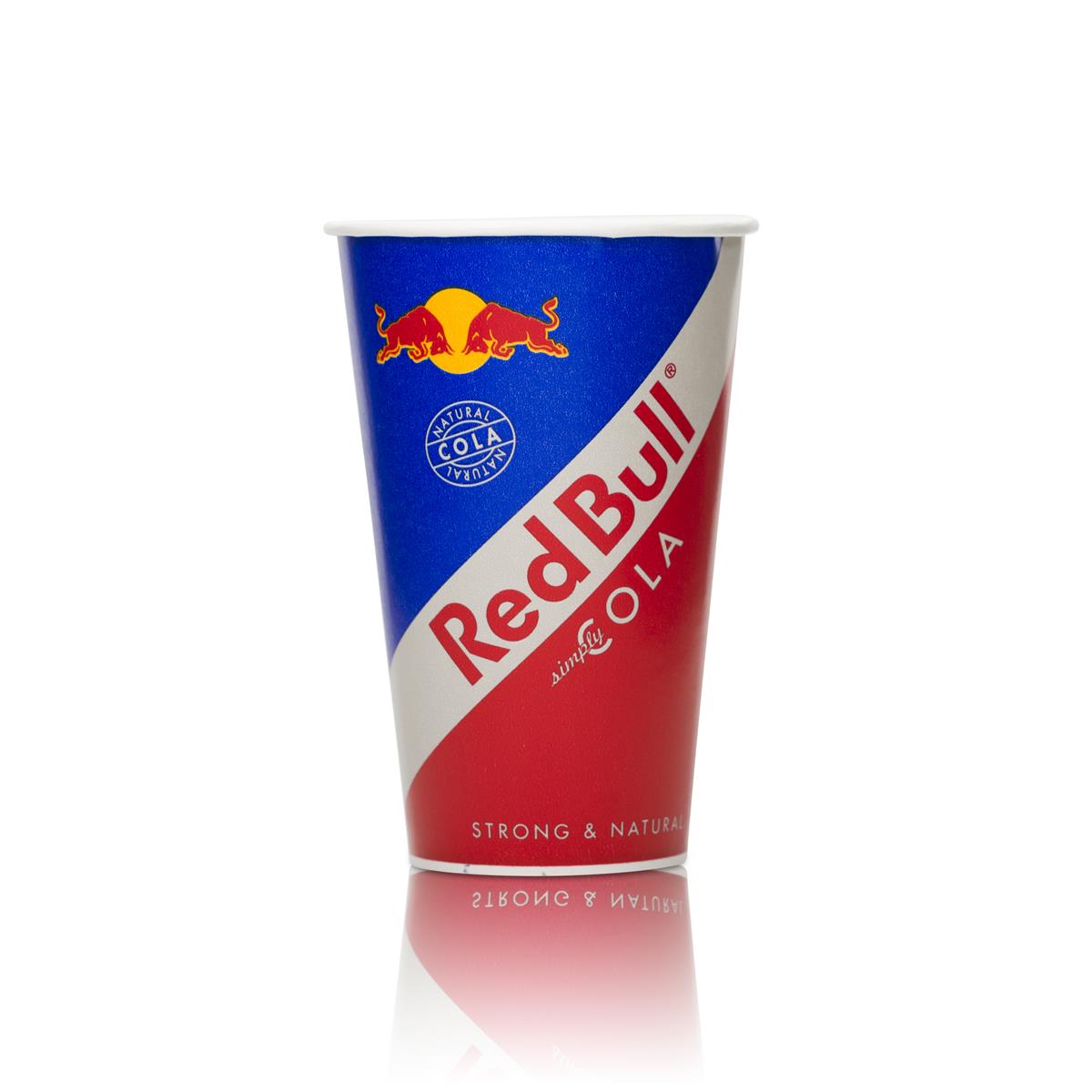 100x Red Bull Energy Einwegbecher Papier Red Bull Cola rot blau – Ansicht 2
