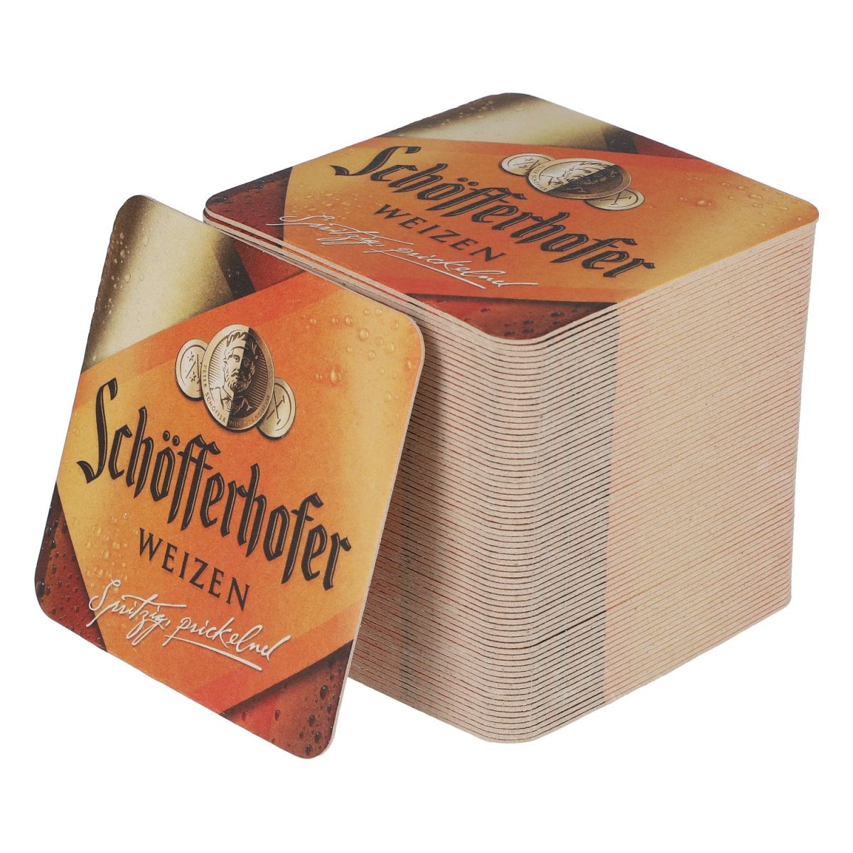 100x Schöfferhofer Weizen Bierdeckel Glasuntersetzter pritzig prickeld – Ansicht 2