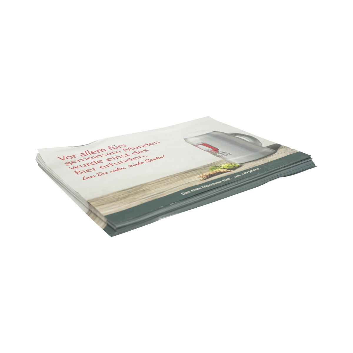 100x Spaten Bier Tischset Papier Unterlagen 30x42cm Untersetzer Teller Schoner