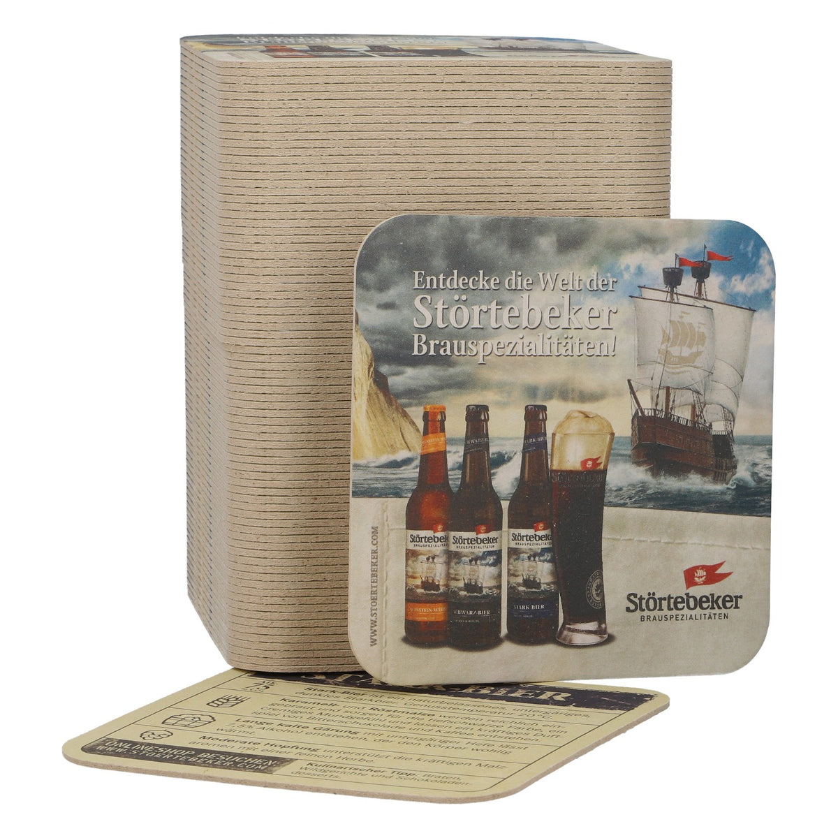 100x Störtebeker Bier Bierdeckel Stark-Bier Untersetzer
