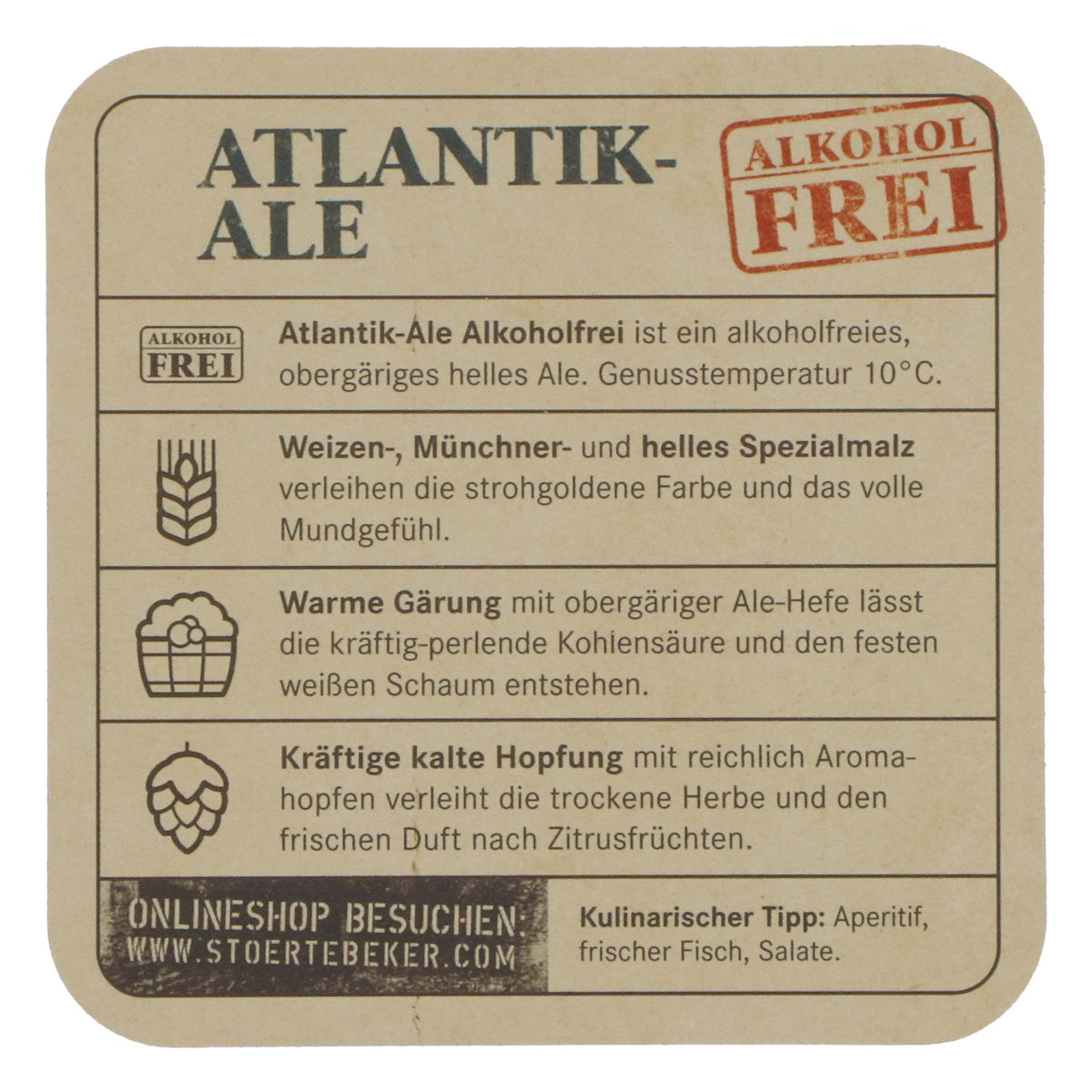 100x Störtebeker Bierdeckel Atlantik-Ale Alkoholfrei Untersetzer – Ansicht 4