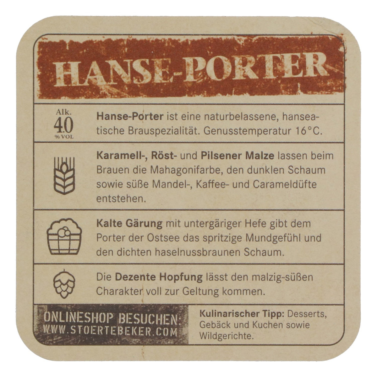 100x Störtebeker Bierdeckel Hanse-Porter Untersetzer maritim Barzubehör – Ansicht 4