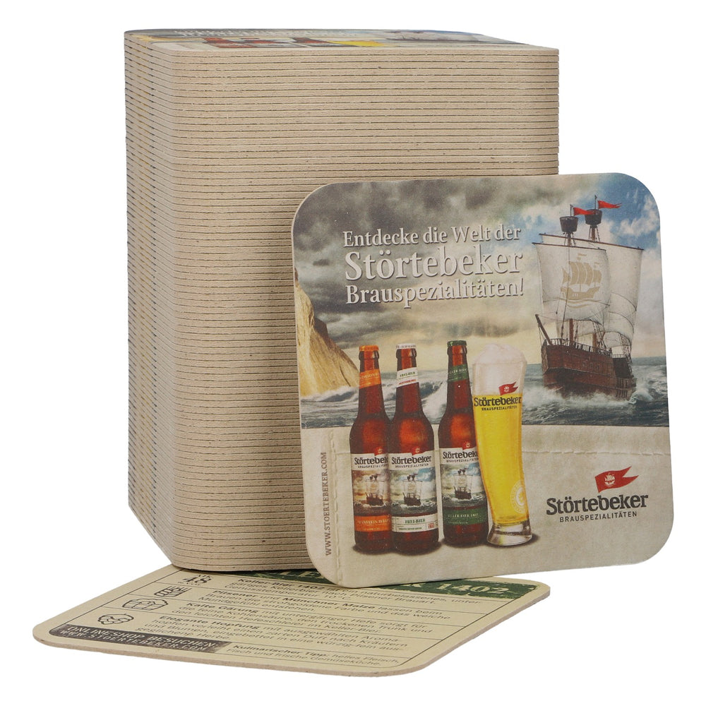 100x Störtebeker Bierdeckel Keller-Bier 1402 Untersetzer maritim Barzubehör