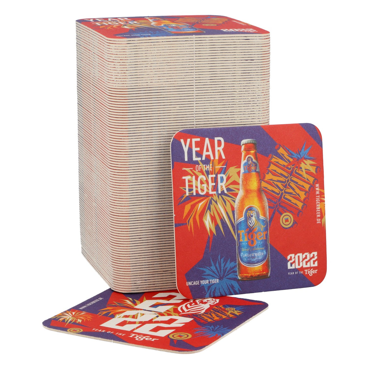 100x Tiger Bier Bierdeckel Glasuntersetzer Untersetzer 2022