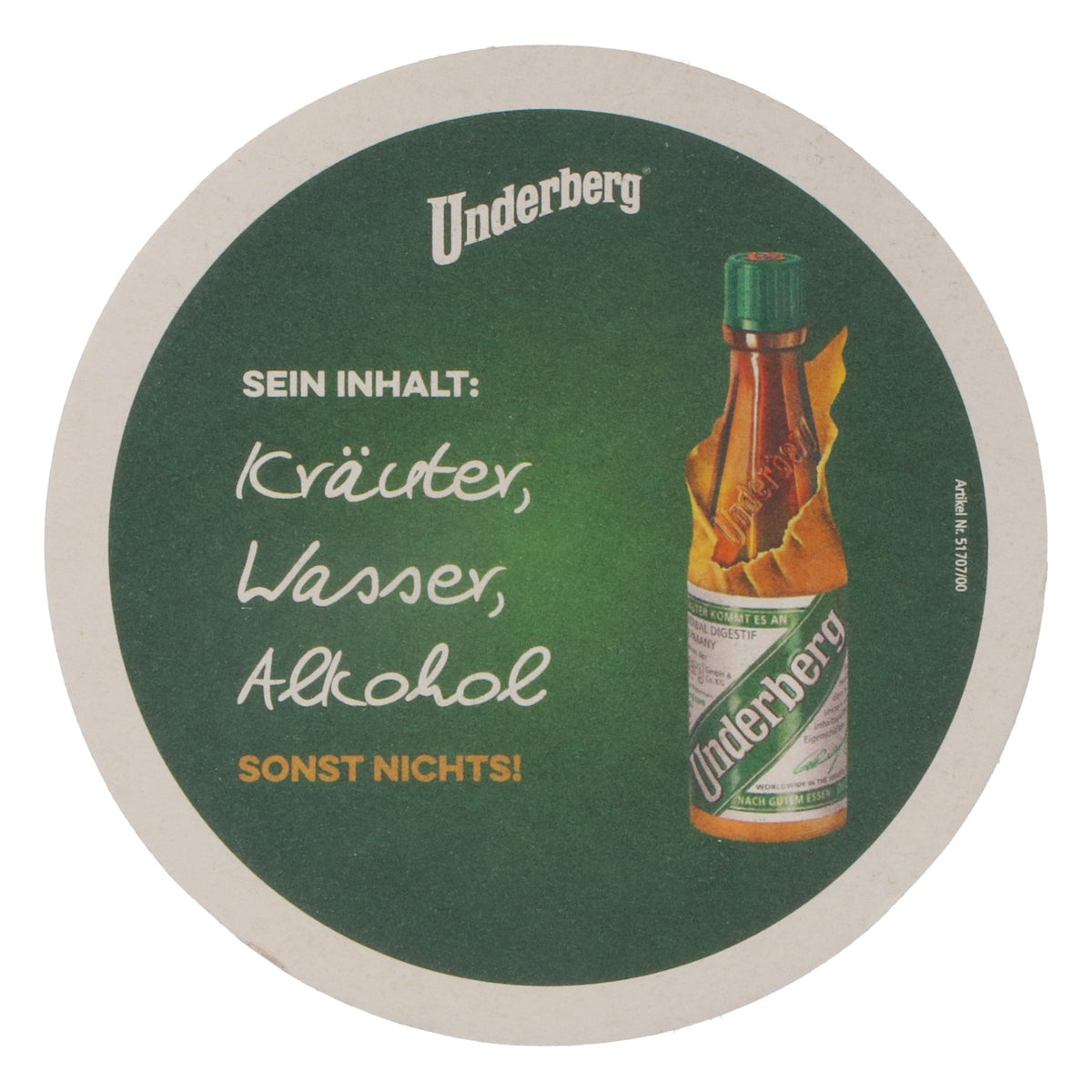 100x Underberg Likör Bierdeckel Untersetzer Pappuntersetzer Glasuntersetzter rund 11cm – Ansicht 3
