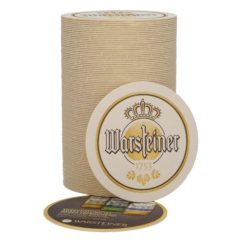 100x Warsteiner Bierdeckel Ø 10,5 cm "Abwechslung ist immer Erfrischend"