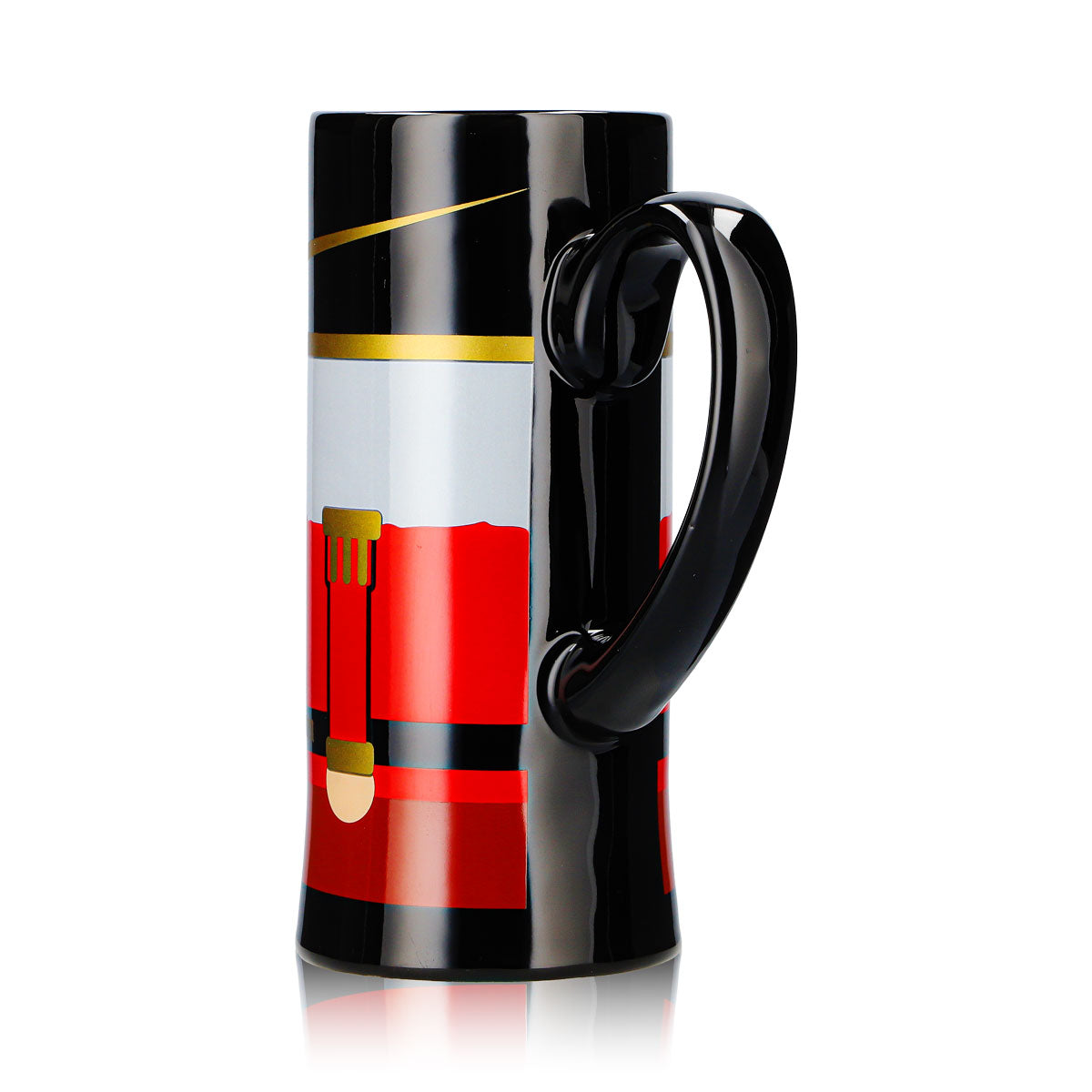 6 Mohaba Glühweinbecher Flöten-Tasse Nussknacker Frohe Weihnachten schwarz 0,2l geeicht – Ansicht 5