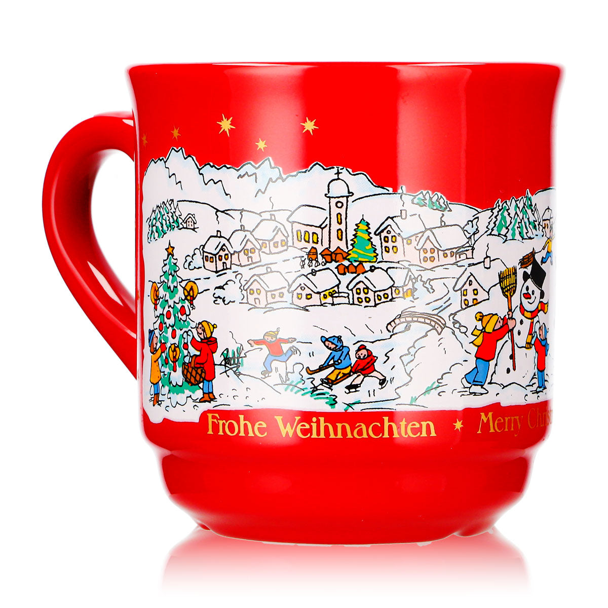 12 Mohaba Glühweinbecher Form 8000 Frohe Weihnachten Winter feuerrot 0,2l geeicht – Ansicht 3
