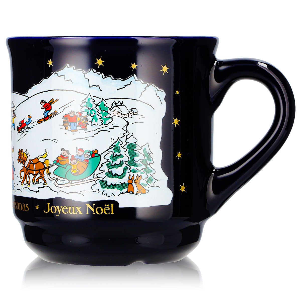 12 Mohaba Glühweinbecher Form 8000 Frohe Weihnachten Winter kobaltblau 0,2l geeicht – Ansicht 6