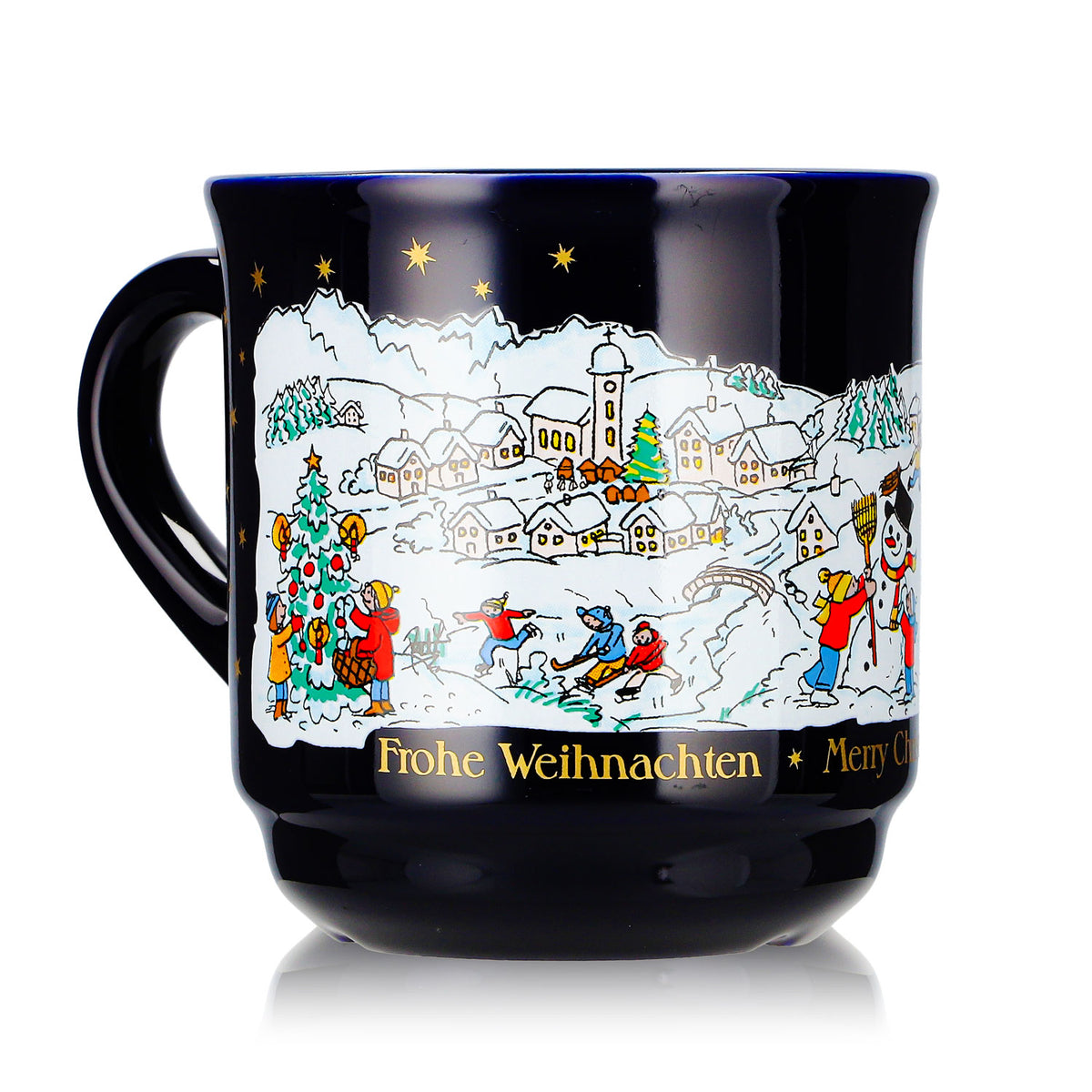 12 Mohaba Glühweinbecher Form 8000 Frohe Weihnachten Winter kobaltblau 0,2l geeicht – Ansicht 8