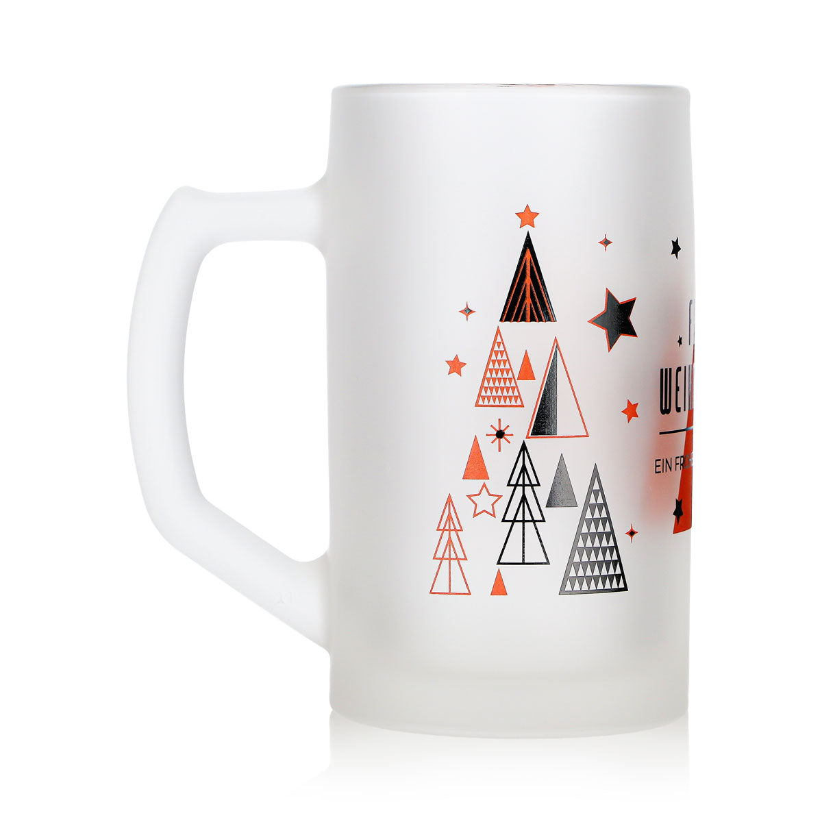 4 Mohaba Glühweinbecher Ludwigsseidel aus Glas satiniert Frohe Weihnachten 0,2l geeicht – Ansicht 4