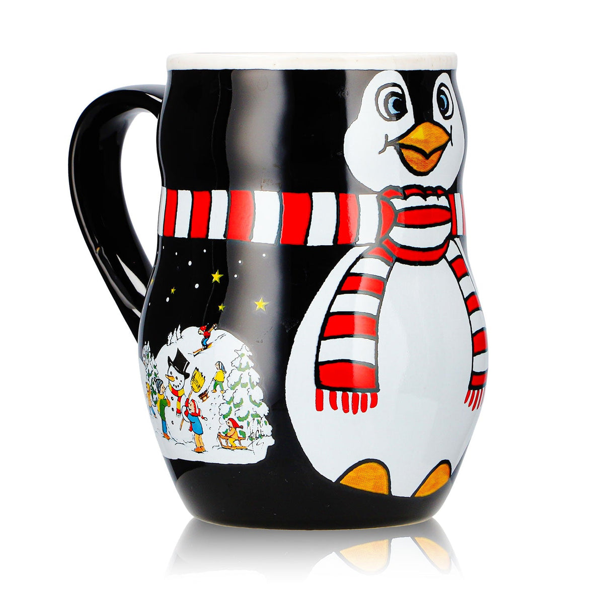 2 Mohaba Glühweinbecher Pinguin-Tasse Relief Merry X-mas schwarz / weiß 0,2l geeicht – Ansicht 3