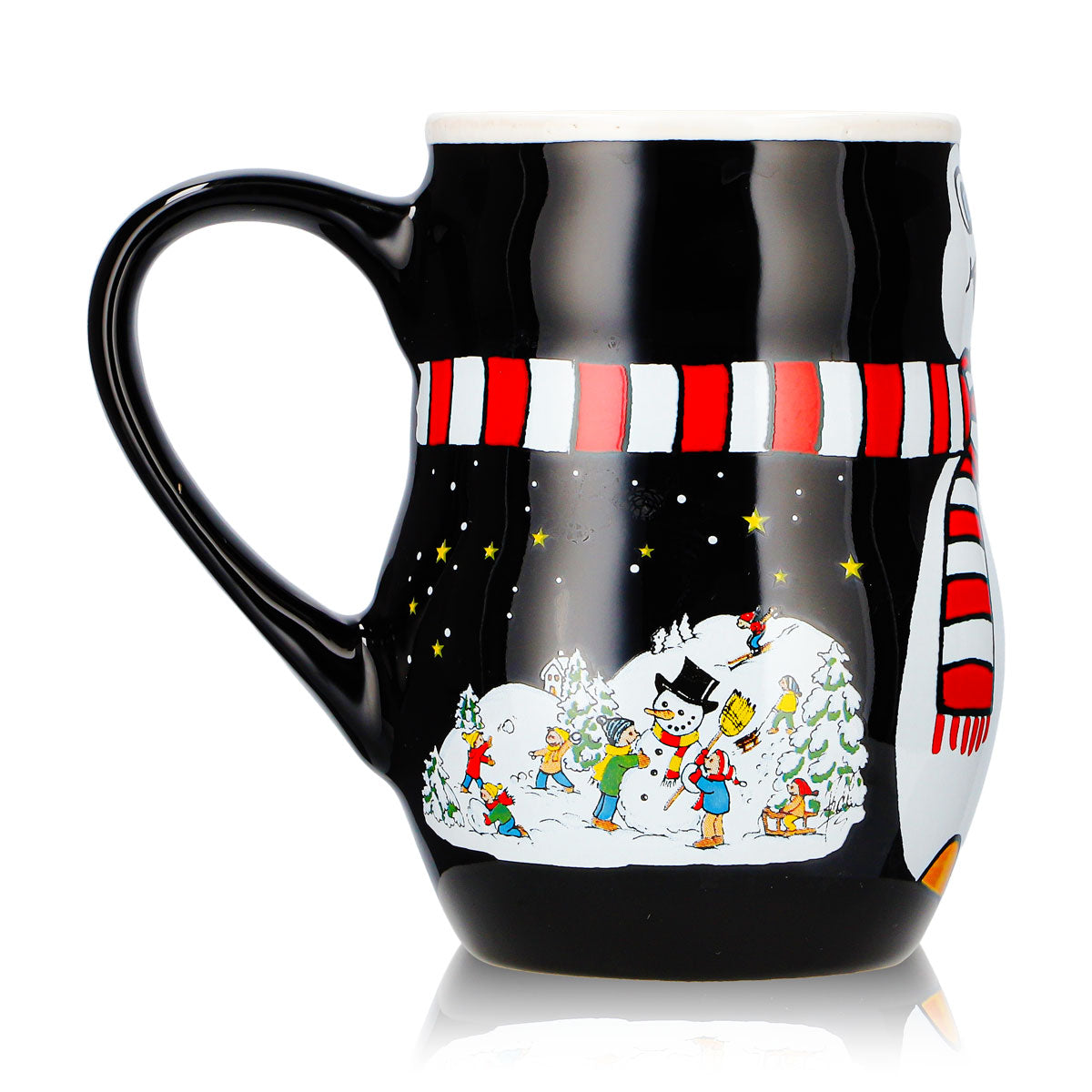 2 Mohaba Glühweinbecher Pinguin-Tasse Relief Merry X-mas schwarz / weiß 0,2l geeicht – Ansicht 4