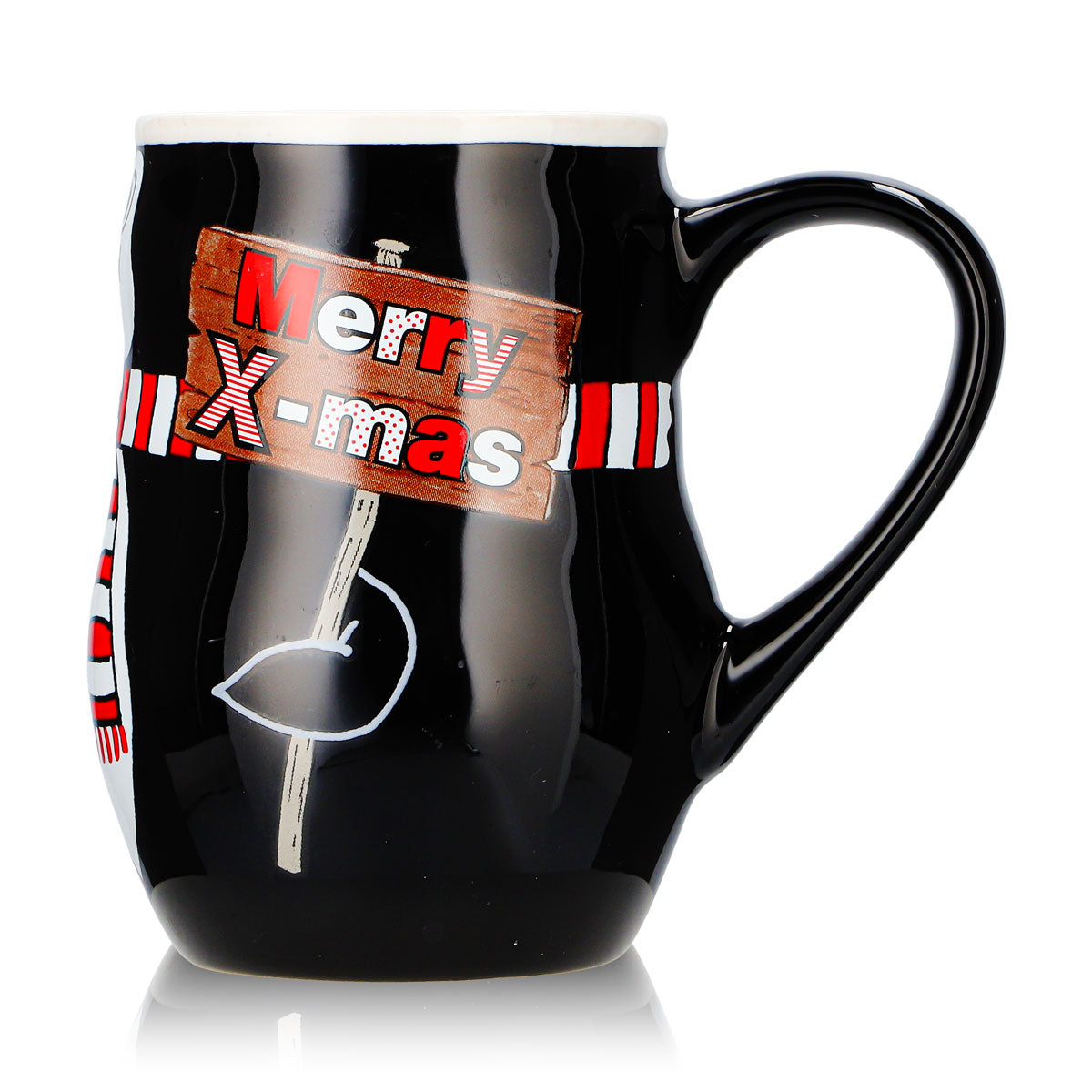2 Mohaba Glühweinbecher Pinguin-Tasse Relief Merry X-mas schwarz / weiß 0,2l geeicht – Ansicht 6
