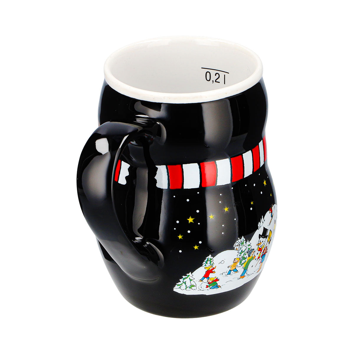 2 Mohaba Glühweinbecher Pinguin-Tasse Relief Merry X-mas schwarz / weiß 0,2l geeicht – Ansicht 7