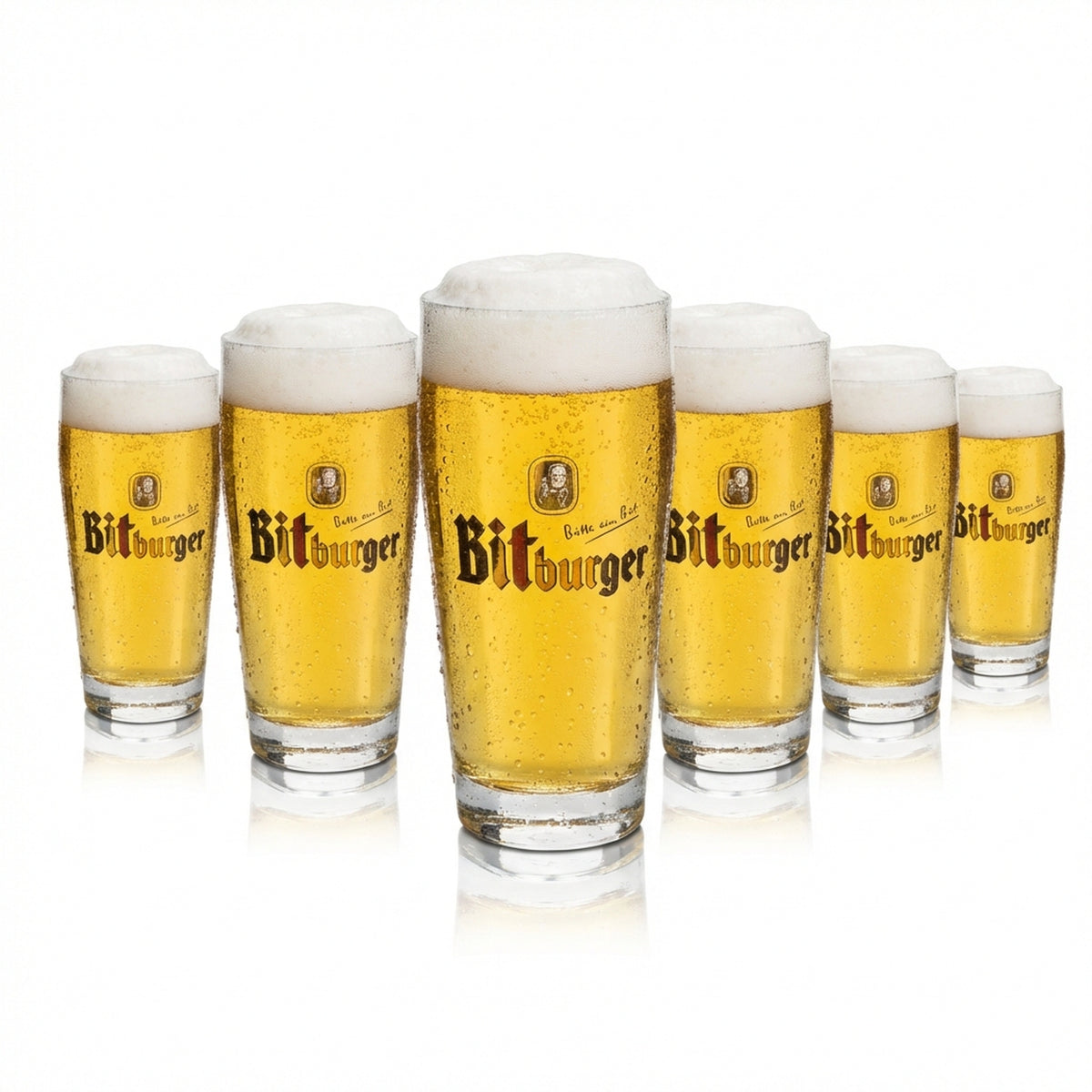 12x Bitburger Bier Glas 0,2l Willi Becher
