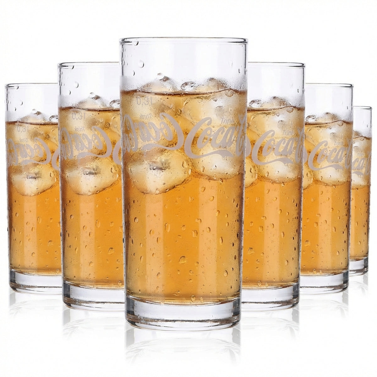12x Coca Cola Longdrink Glas 0,3l Becher Schriftzug horizontal Sahm