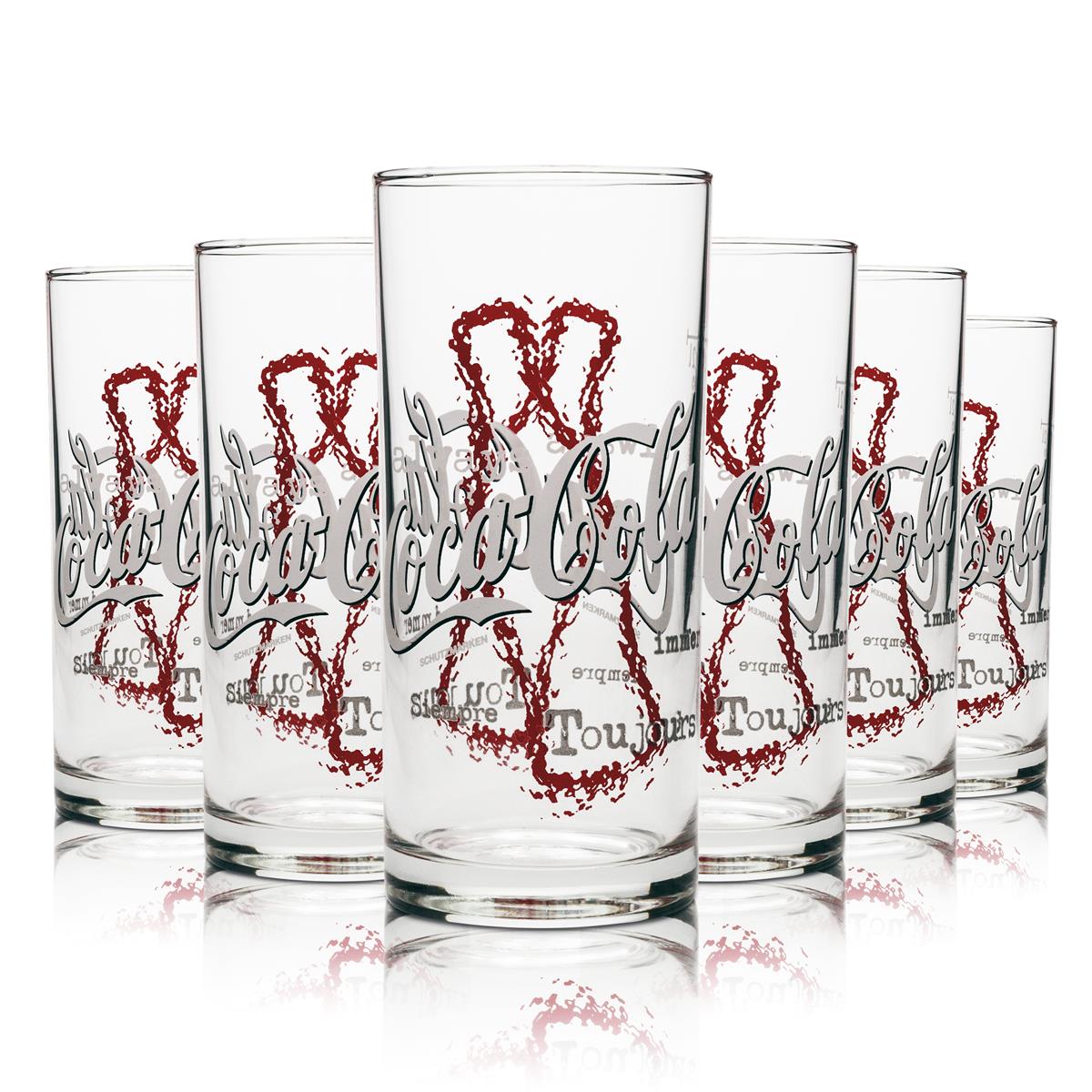 12x Coca Cola Softdrinks Glas 0,2l Always rote Schrift