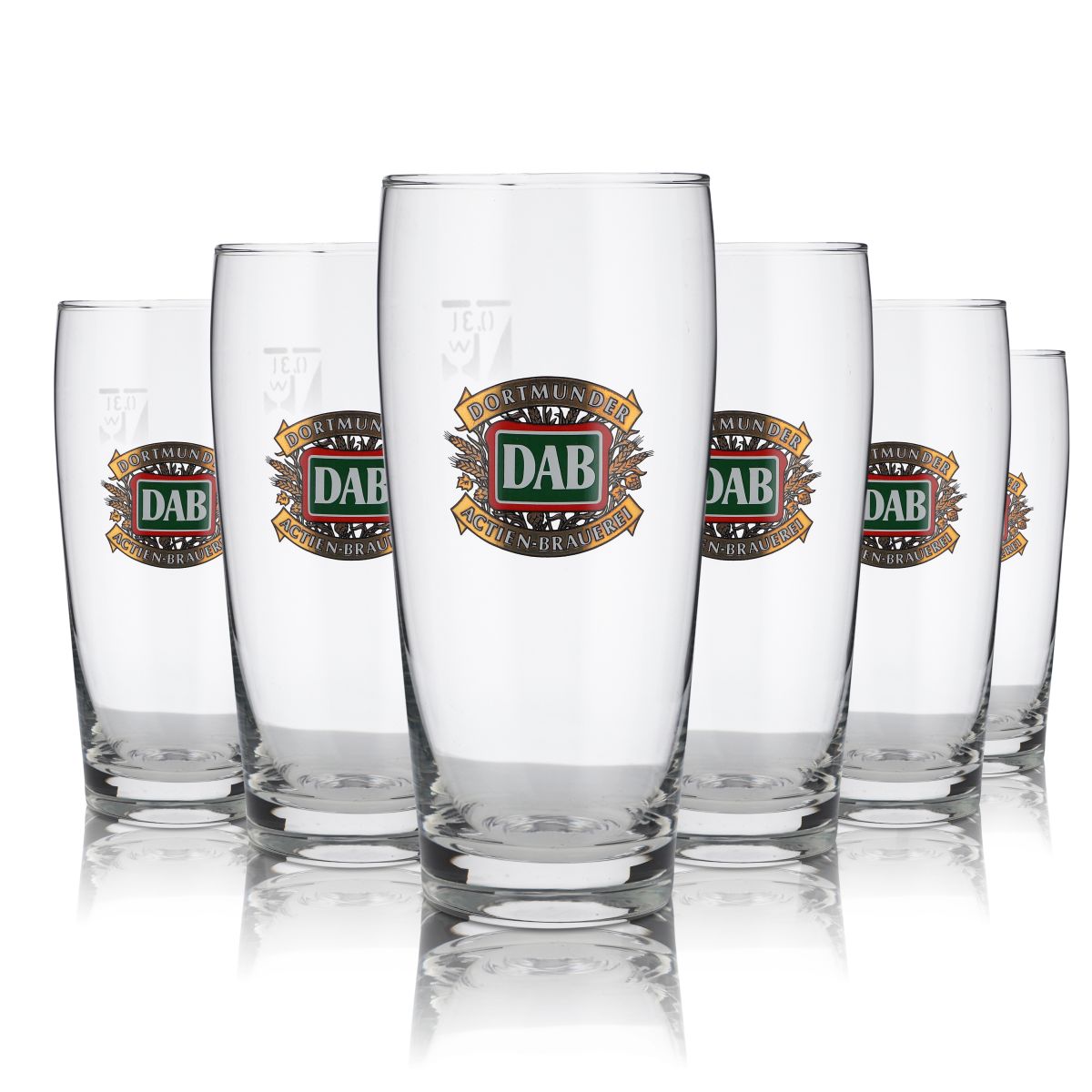 12x DAB Glas 0,3l Willi Becher Bierstange Gläser Set Dortmunder Aktien Brauerei