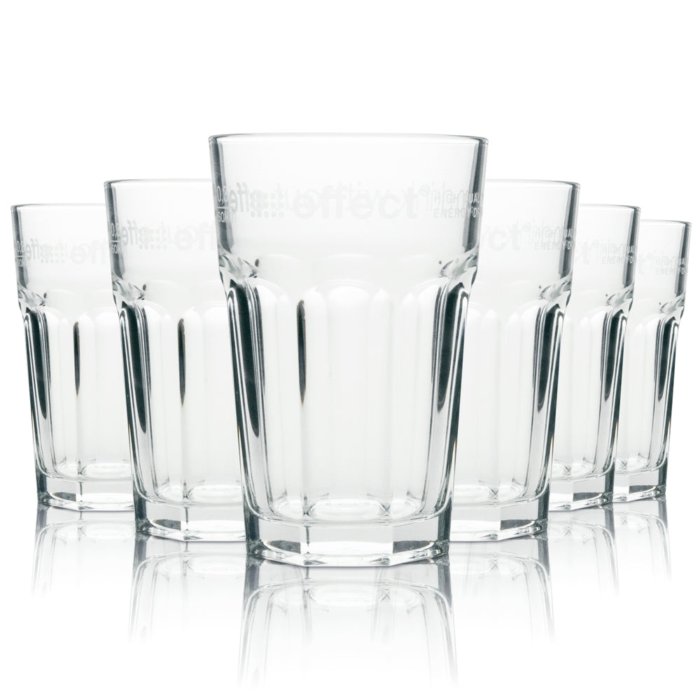 12x Effect Energy Glas 0,33l Becher Tumbler Longdrink Gläser Stapelbar Gastro
