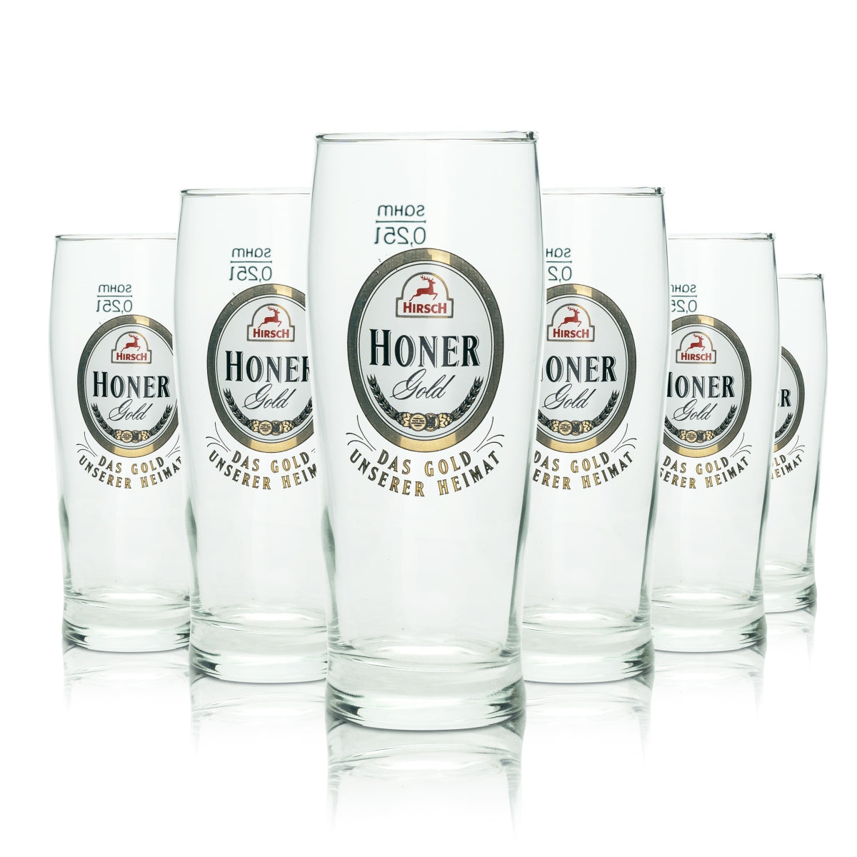 12x Hirsch Bräu Bier Glas 0,25l Becher Honer Gold Sahm Willi Pils Gläser Beer
