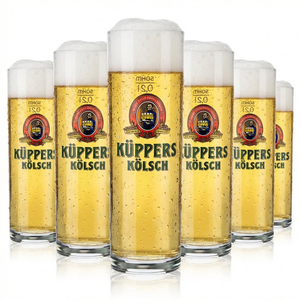 12x Küppers Kölsch Bier Glas 0,2l Gläser Kölschglas/Stange Sahm
