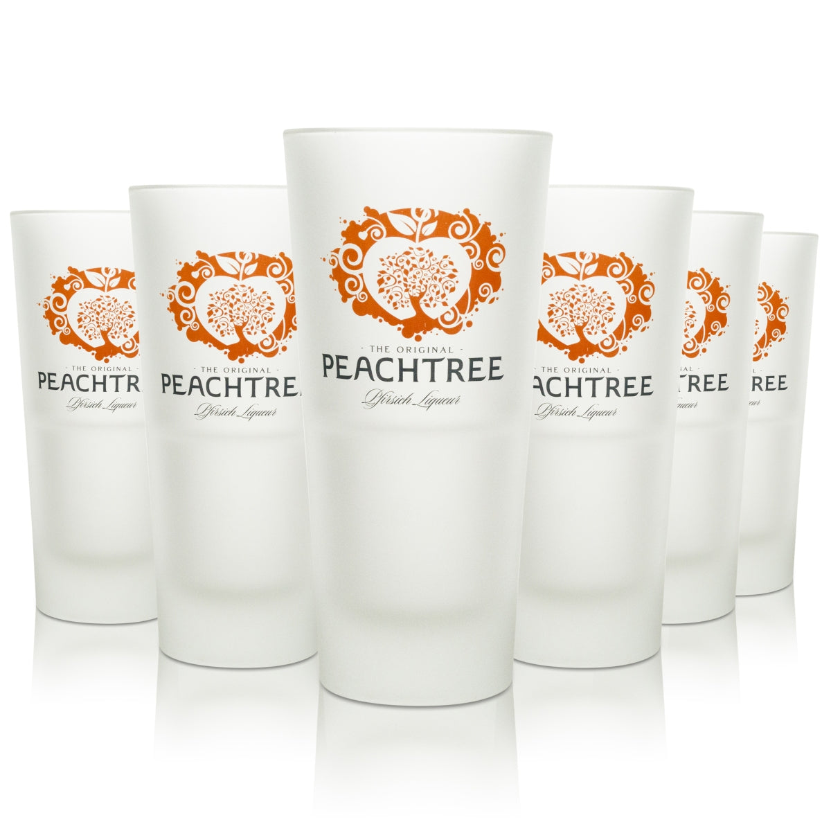 12x Peachtree Likör Glas Longdrink Milchglas 355