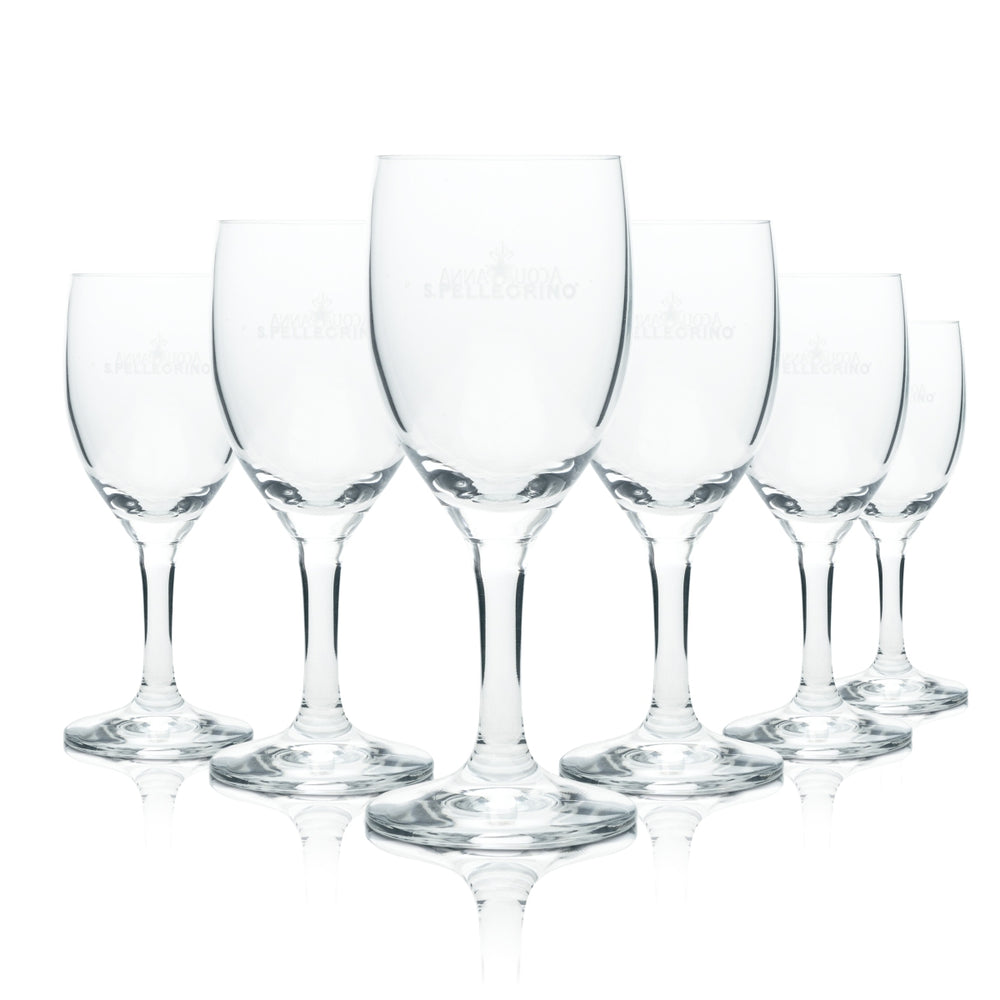 12x San Pellegrino Glas 0,22l Kelch Gläser Acqua Panna Mineral Wasser Sprudel