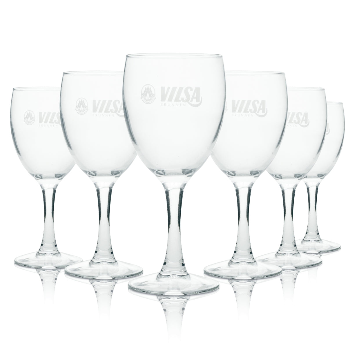 12x Vilsa Wasser Glas Kelch weiße Schrift 190ml