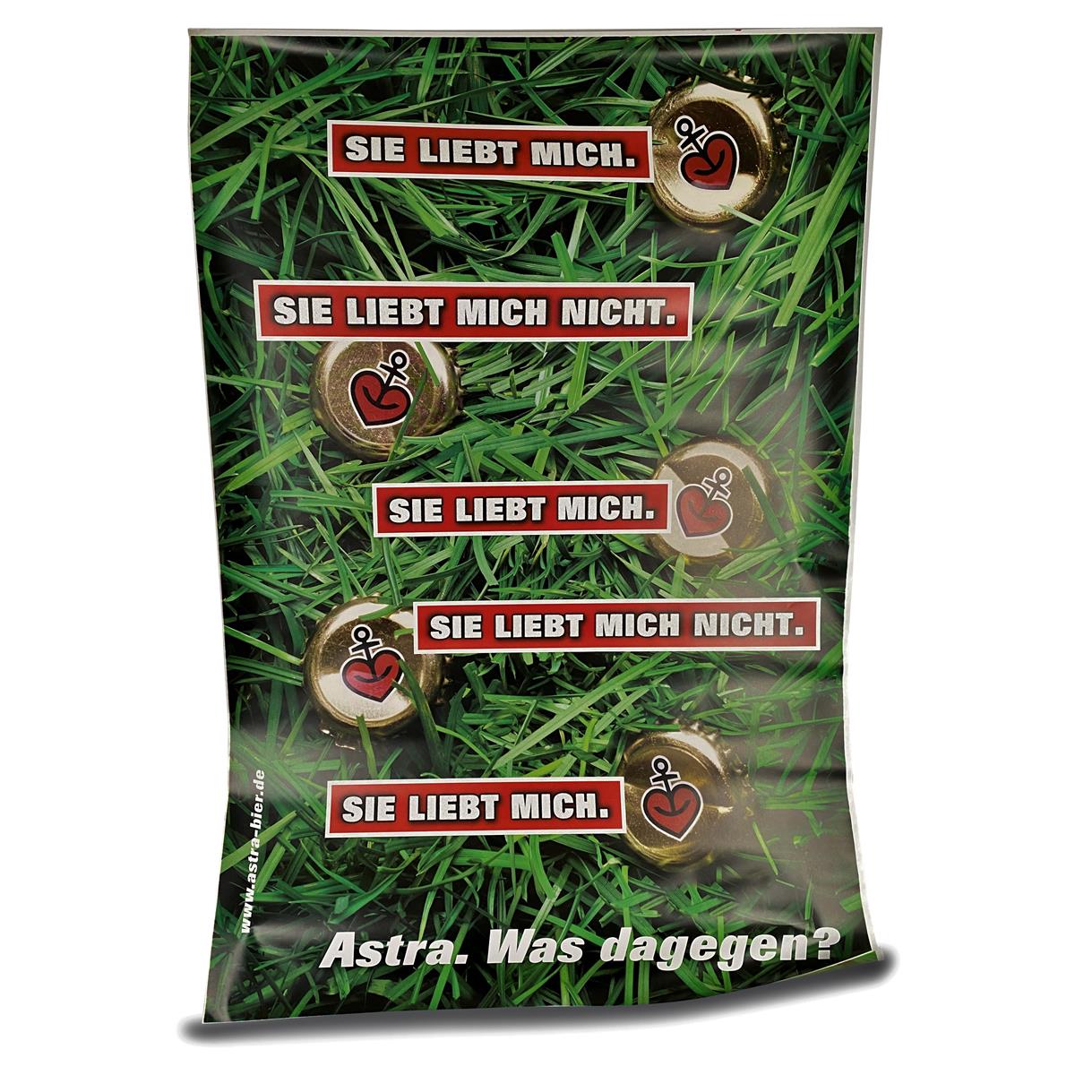 1x Astra Bier Werbeschild CLP Poster Sie liebt mich