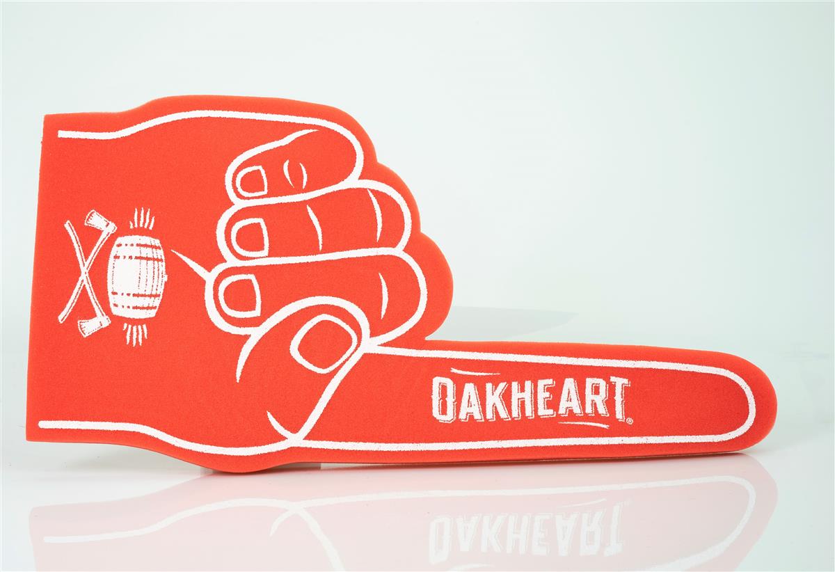 1x Bacardi Rum Schaumstofffinger Oakheart rot 44 x 22