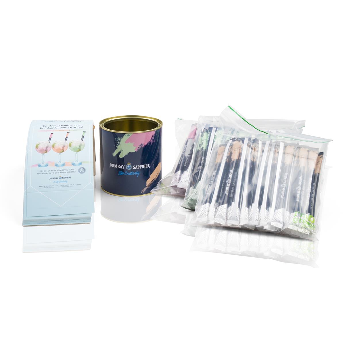 1x Bombay Gin Infusion Paket Dose + Aufsteller + 105 Infusion Stirrer – Ansicht 3