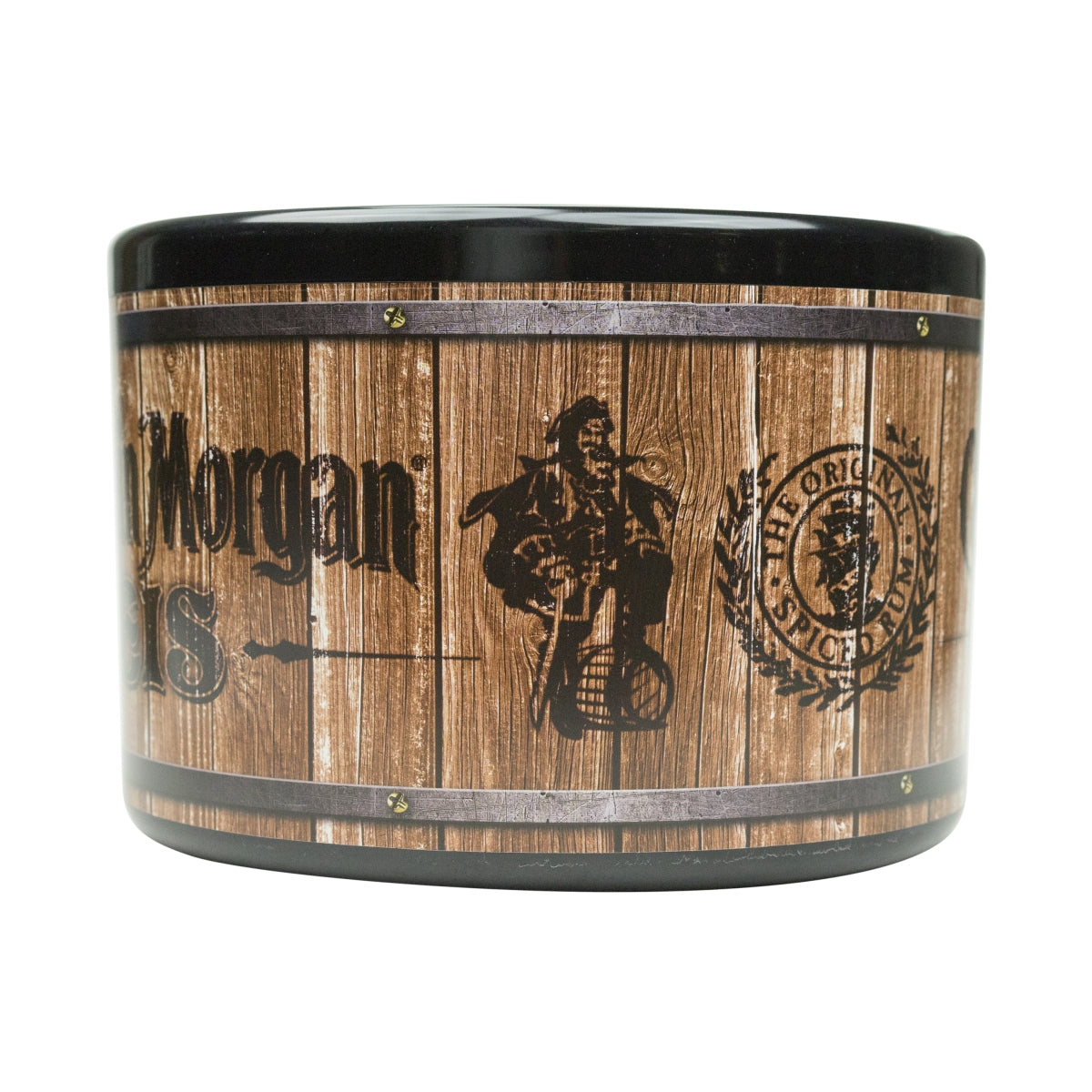 1x Captain Morgan Rum Kühler Eisbox schwarz/Holzfass-Optik – Ansicht 2