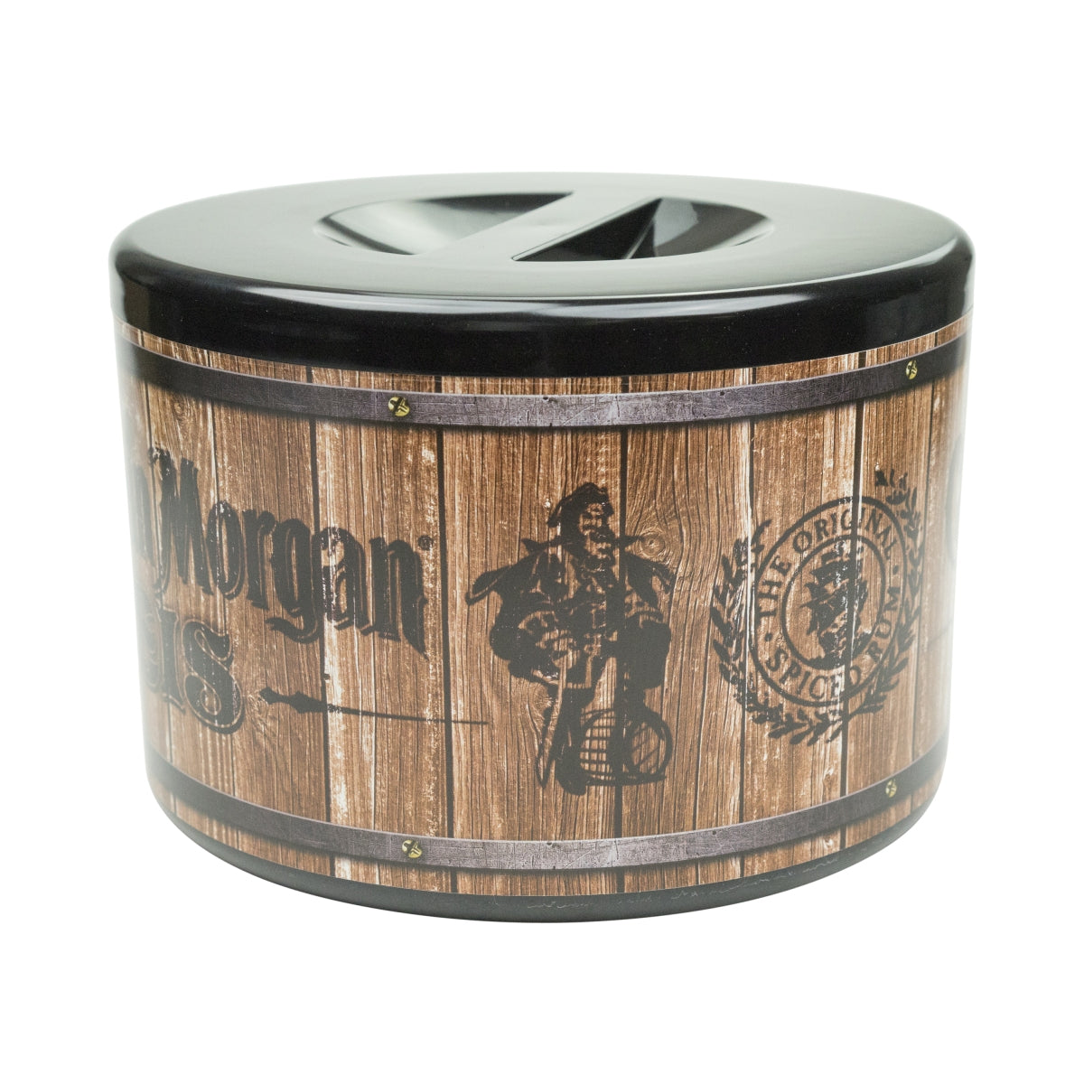 1x Captain Morgan Rum Kühler Eisbox schwarz/Holzfass-Optik – Ansicht 3